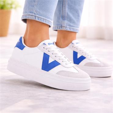 Victoria Barcelona Platform Suede T Toe - Royal